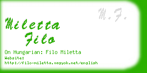 miletta filo business card
